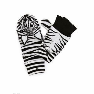 Brand new Alice and Olivia zebra mittens